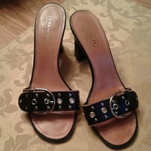 Coach Devon Khaki Leather Slide Italy