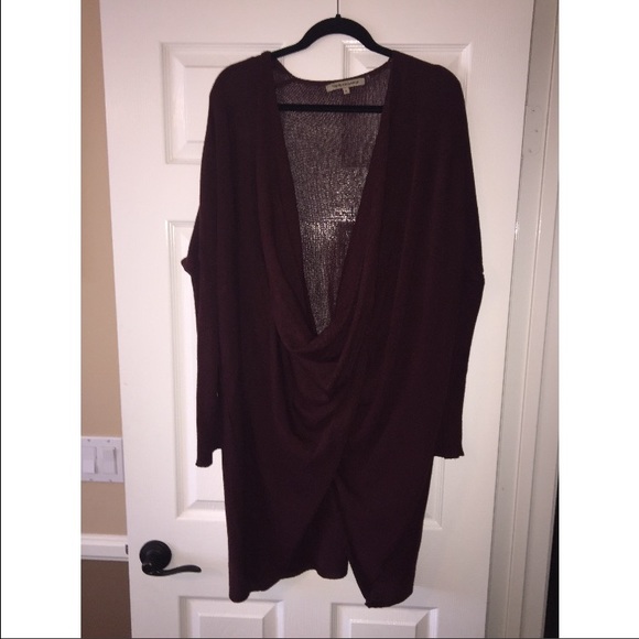Maroon front cross sweater