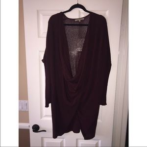 Maroon front cross sweater