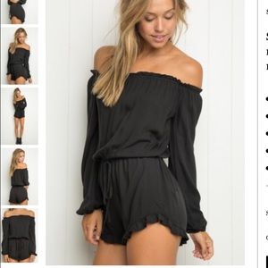 black off the shoulder romper