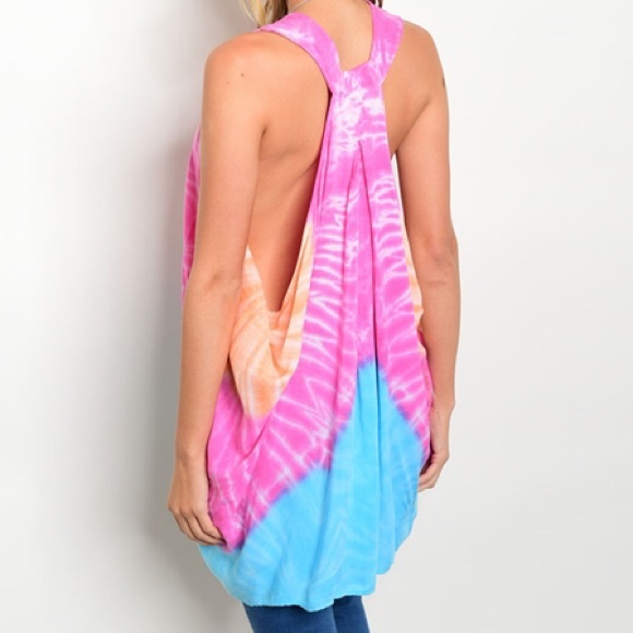 One left PINK PEACH BLUE TOP - Picture 2 of 2