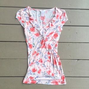 Floral Pink Short Sleeve Blouse