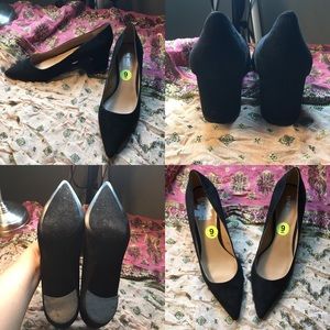 Nine West Suede Black Block Heels