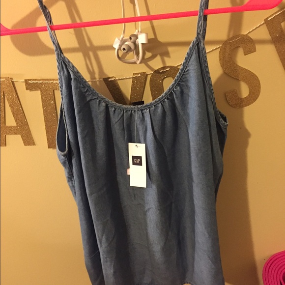 Chambray tank top Gap
