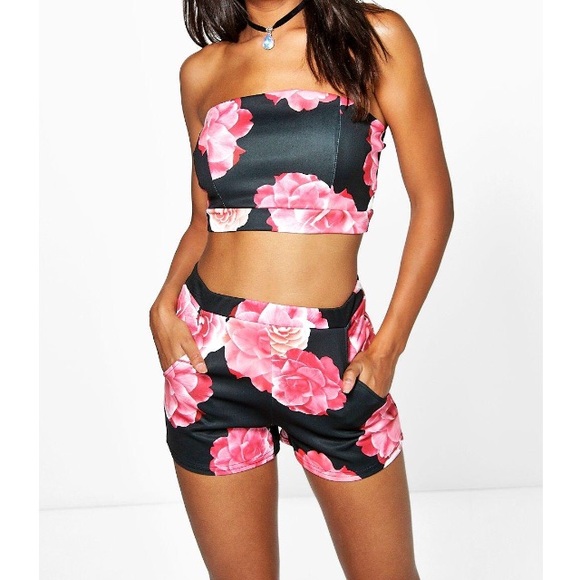Boohoo Floral Co-Ord Matching Two-piece Set