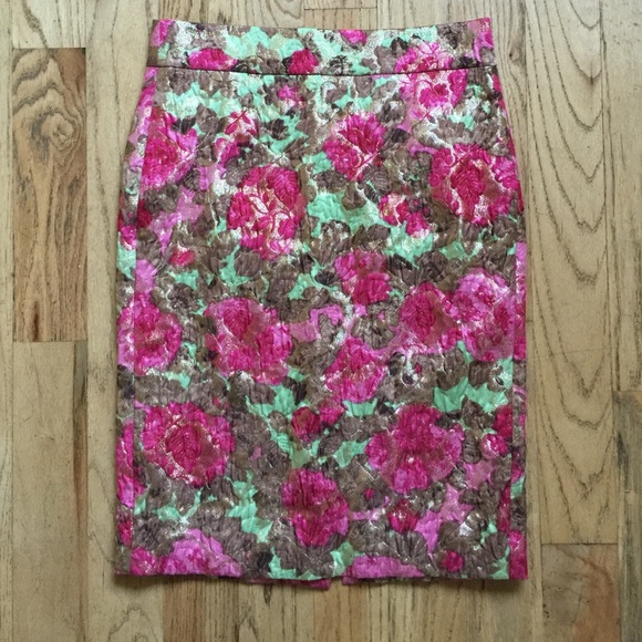 J. Crew Jardin Jacquard Pencil Skirt