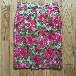 J. Crew Jardin Jacquard Pencil Skirt