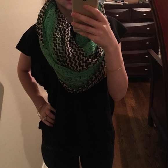 Sept. Scarf Sale!! Green & Chevron Infinity