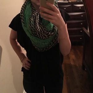 Sept. Scarf Sale!! Green & Chevron Infinity