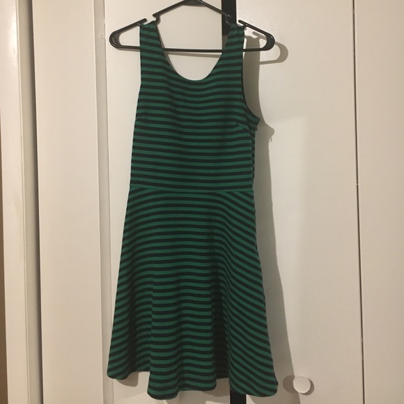 American eagle black and green striped dress