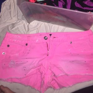 Freestyle pink bedazzled shorts