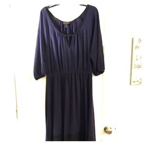 Dark Blue High-Low Dress