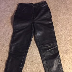 Leather women's pants