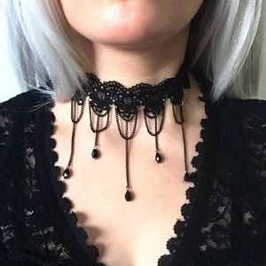 🆕 Lace Crochet Beaded Choker