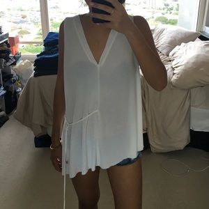 Zara white sleeveless blouse