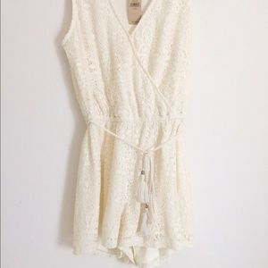 SOLD. AE Cream Lined Lace Romper