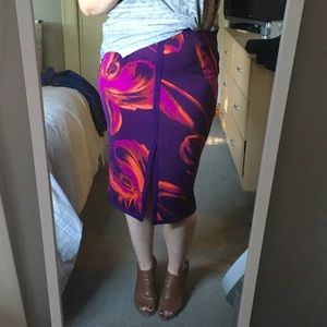 On Trend! JC Penny Dark Flower Skirt!