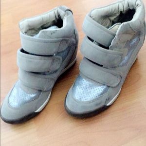 Taupe Suede Bekett Wedge Sneakers