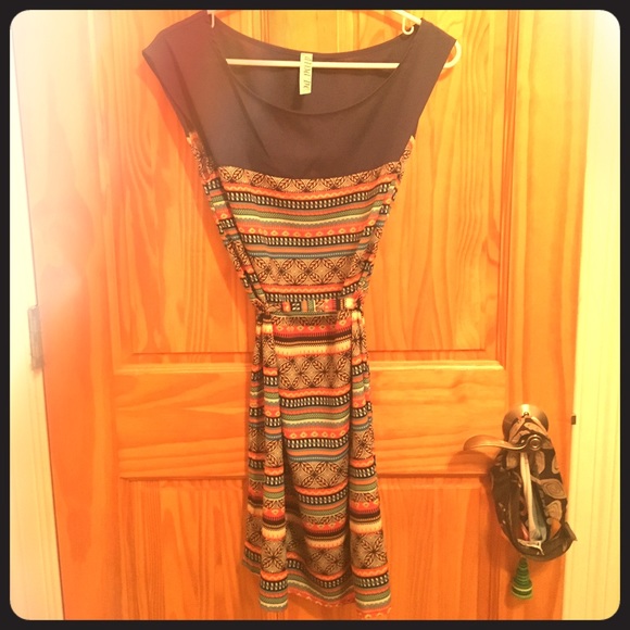 Francesca's Large multi-print sleeveless dress