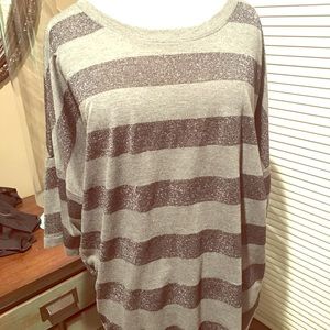 NWOT Metaphor 3/4 sleeve stripe shirt