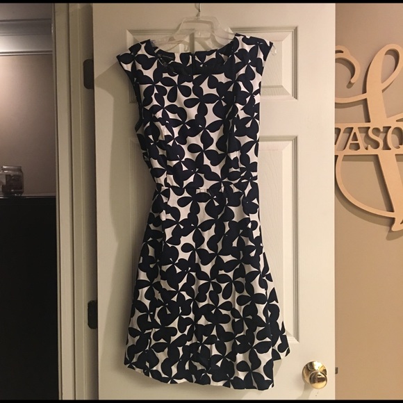 INC navy and white dress