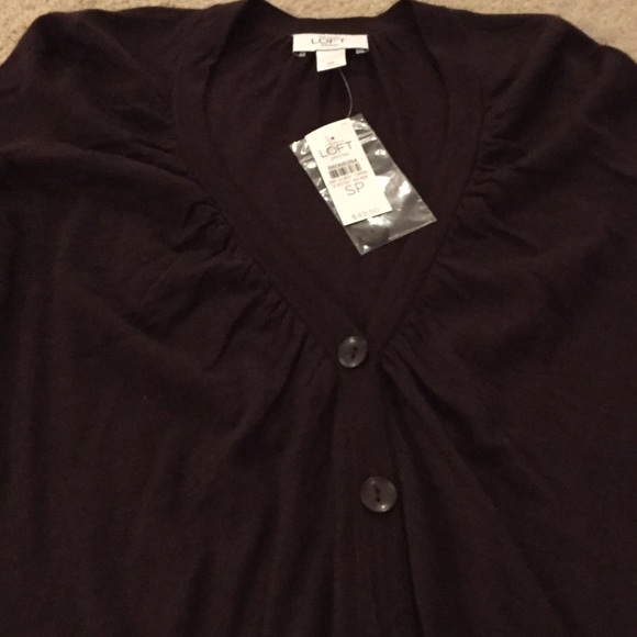 Loft Burgundy v neck cardigan. NWT SZ PETITE SMALL