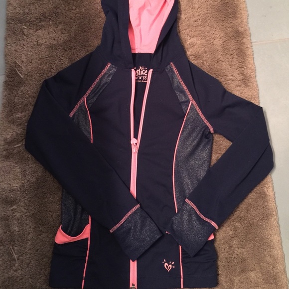 Justice zip front hoodie