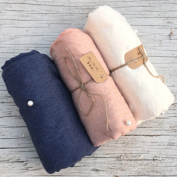 New! 100% Cotton Pearl Embellished Scarf