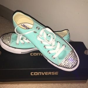 Custom Swarovski Crystal Converse. TIFFANY BLUE