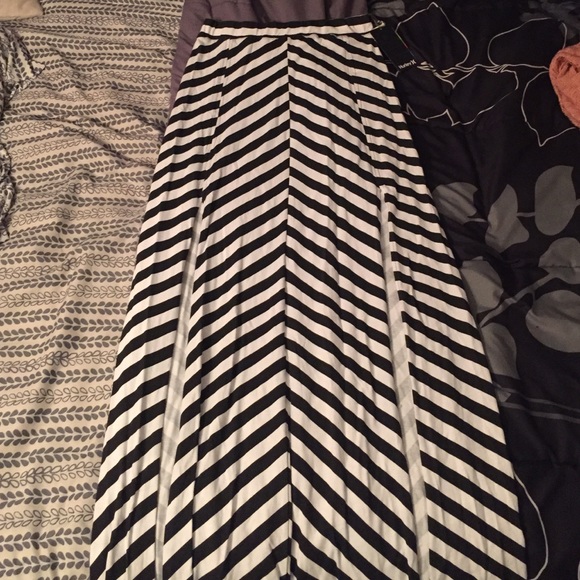 Black & White striped maxi skirt