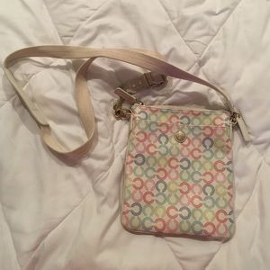 Cream and Multicolor Coach Crossbody Bag