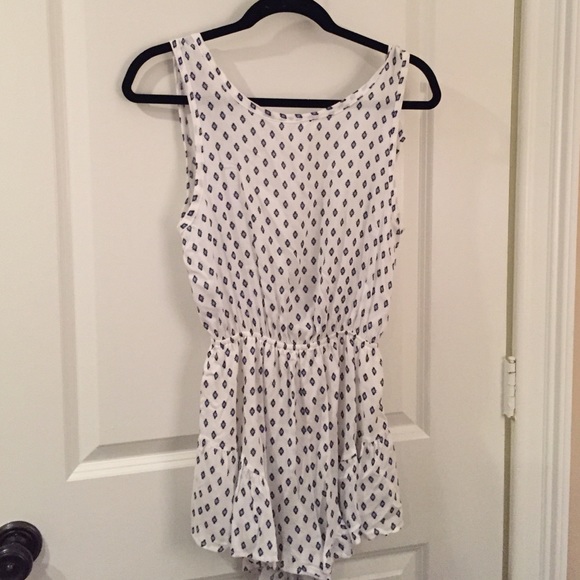 Geometric open-back romper