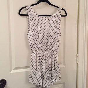 Geometric open-back romper