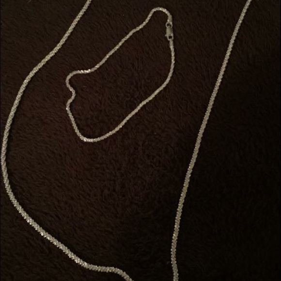 .925 Sterling Silver Rolo Link Necklace  Bracelet