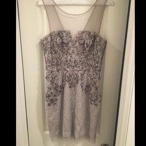 BCBGMAXAZRIA NWT silver dress