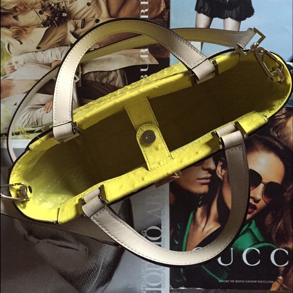 large two tone leather satchel - Picture 4 of 4