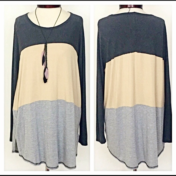 🚫SOLD OUT🚫Color Block Relaxed Flowy Tunic Sold - Picture 4 of 4