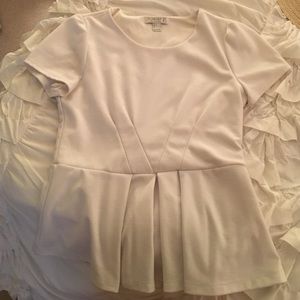 White peplum top