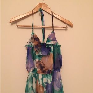 Floral Watercolor Maxi Dress