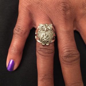 💥Marcasite Owl Ring Size7.