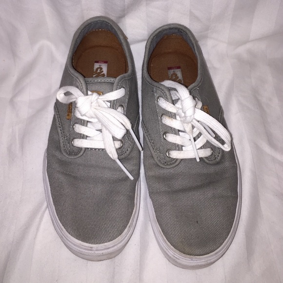 Gray, White and Tan Vans
