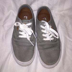 Gray, White and Tan Vans