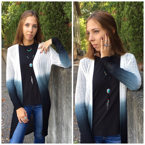 Ombre Long Cardigan Sweater - Picture 3 of 3