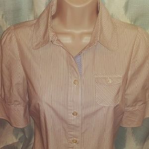 Odille Anthropologie pin striped blouse