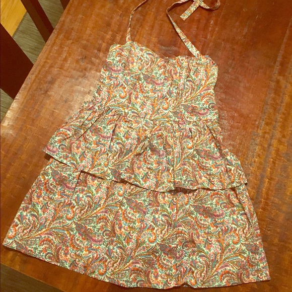 Multi-color summer halter dress size 10