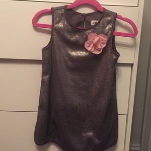 Silver sequin girls shift dress
