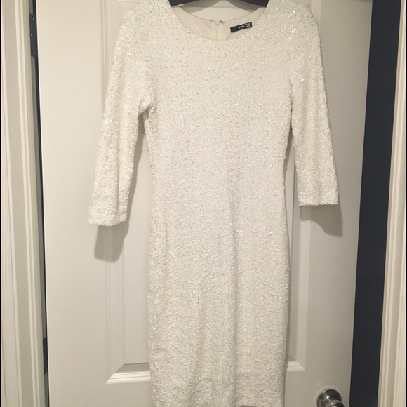 White Sequin Mini Dress