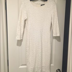 White Sequin Mini Dress