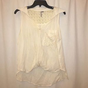 White top with lace detail