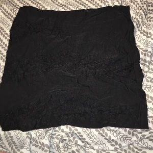 Black mini skirt with lace accent (small)